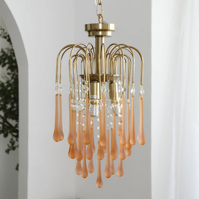Ciel Chandelier Golden Arms and Crystal