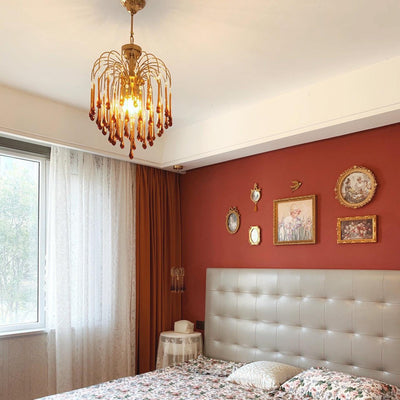 Ciel Chandelier Golden Arms and Crystal