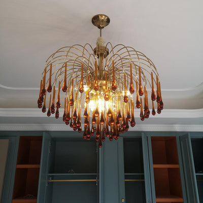 Ciel Chandelier Golden Arms and Crystal