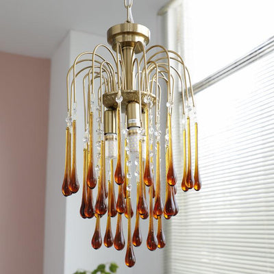 Ciel Chandelier Golden Arms and Crystal