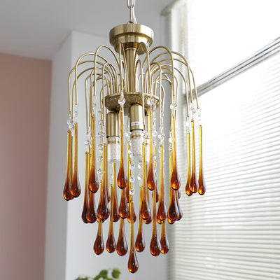 Ciel Chandelier Golden Arms and Crystal