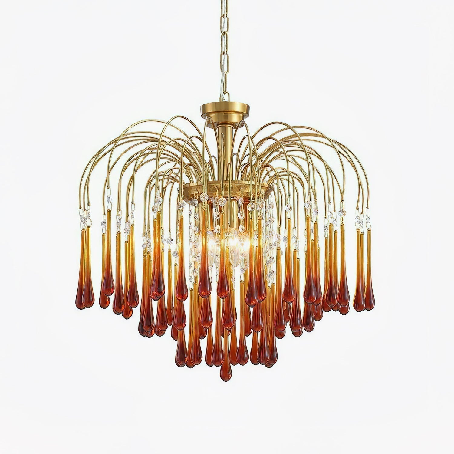Ciel Chandelier Golden Arms and Crystal