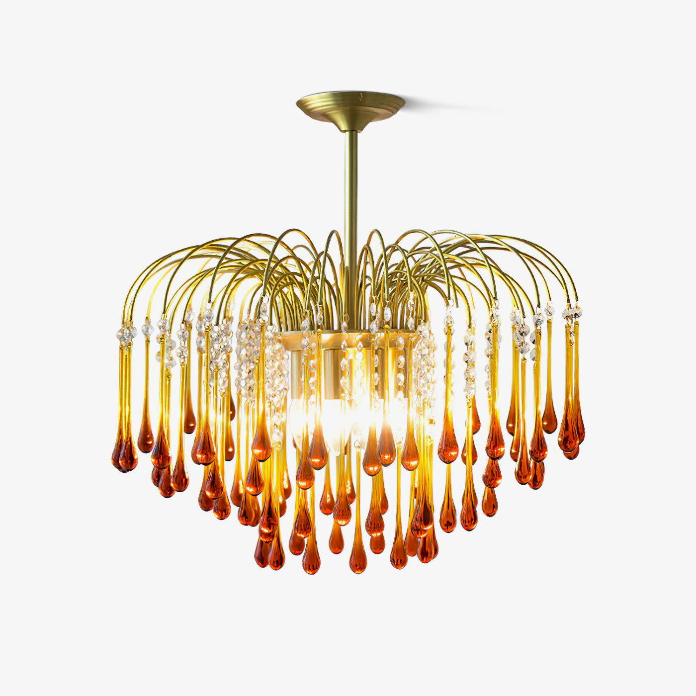 Ciel Chandelier Golden Arms and Crystal