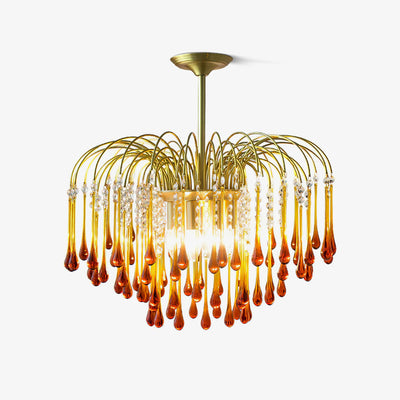 Ciel Chandelier Golden Arms and Crystal