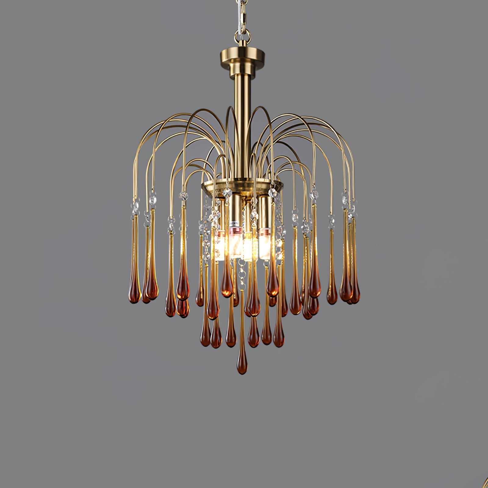 Ciel Chandelier Golden Arms and Crystal