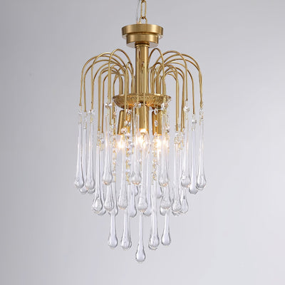Ciel Chandelier Golden Arms and Crystal