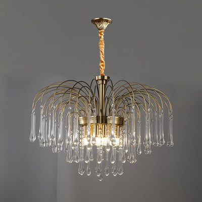 Ciel Chandelier Golden Arms and Crystal