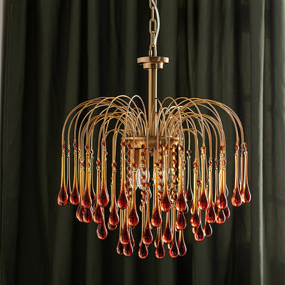 Ciel Chandelier Golden Arms and Crystal