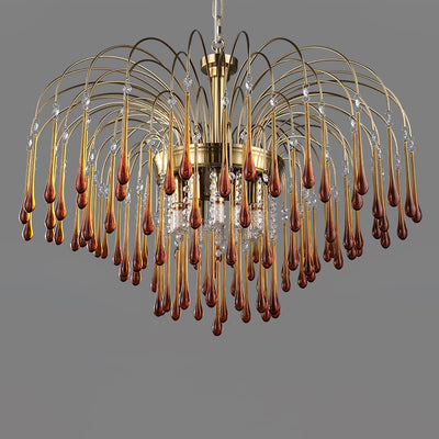Ciel Chandelier Golden Arms and Crystal