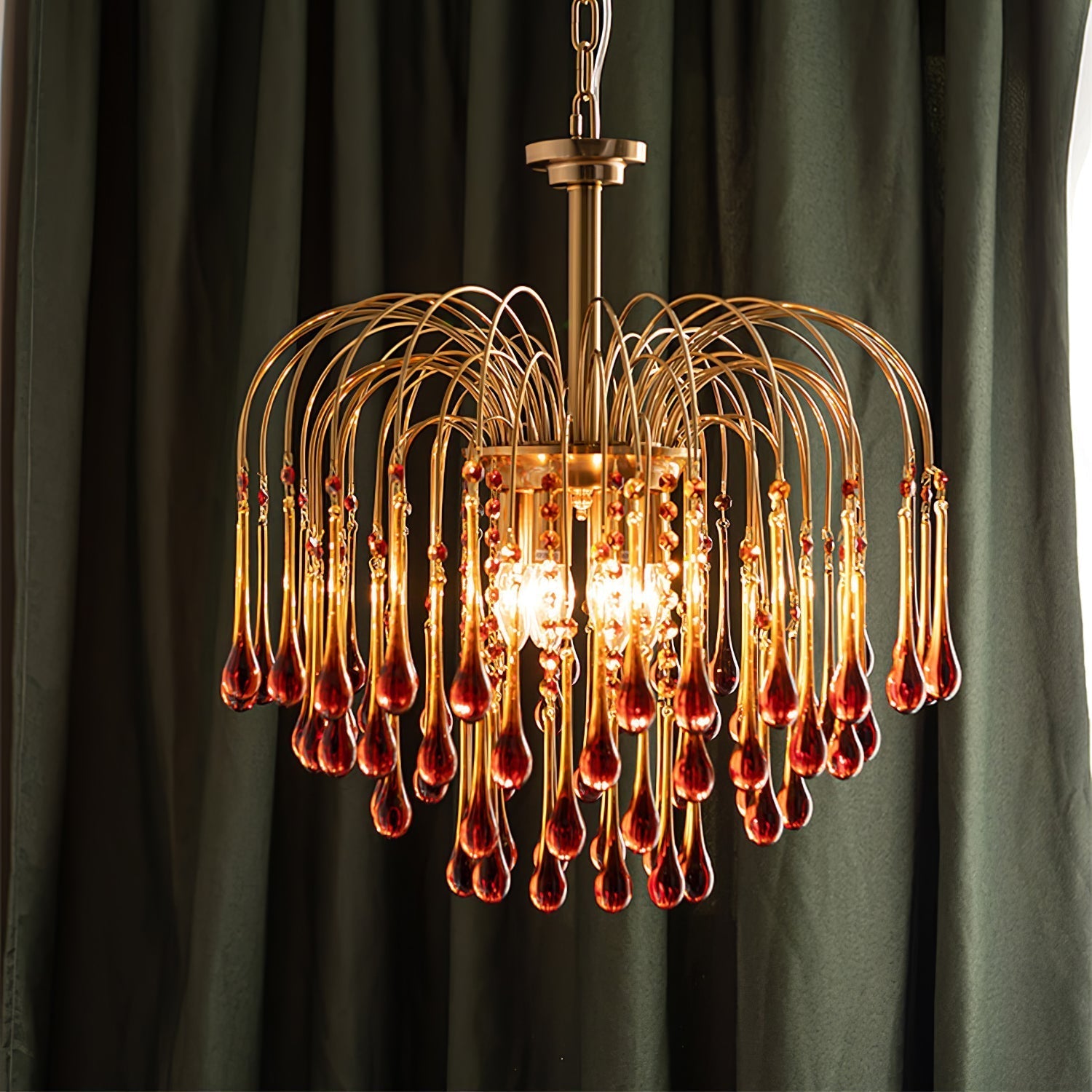 Ciel Chandelier Golden Arms and Crystal