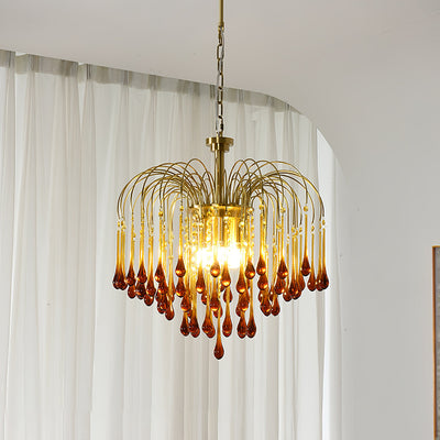 Ciel Chandelier Golden Arms and Crystal