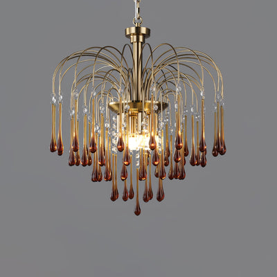Ciel Chandelier Golden Arms and Crystal