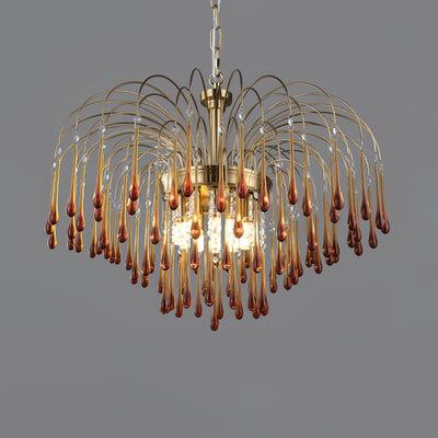 Ciel Chandelier Golden Arms and Crystal