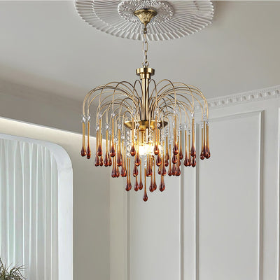 Ciel Chandelier Golden Arms and Crystal