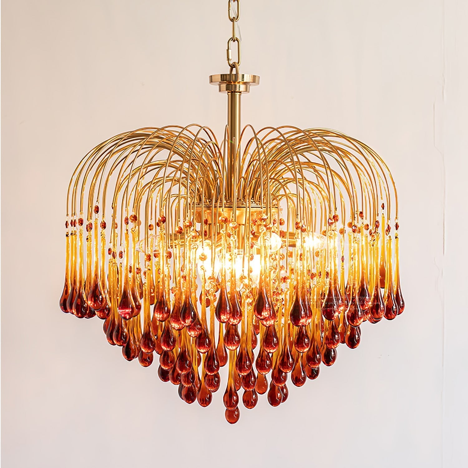 Ciel Chandelier Golden Arms and Crystal