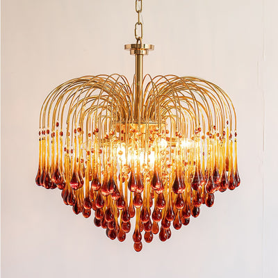 Ciel Chandelier Golden Arms and Crystal