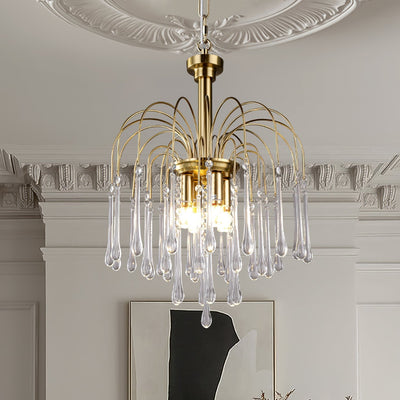 Ciel Chandelier Golden Arms and Crystal
