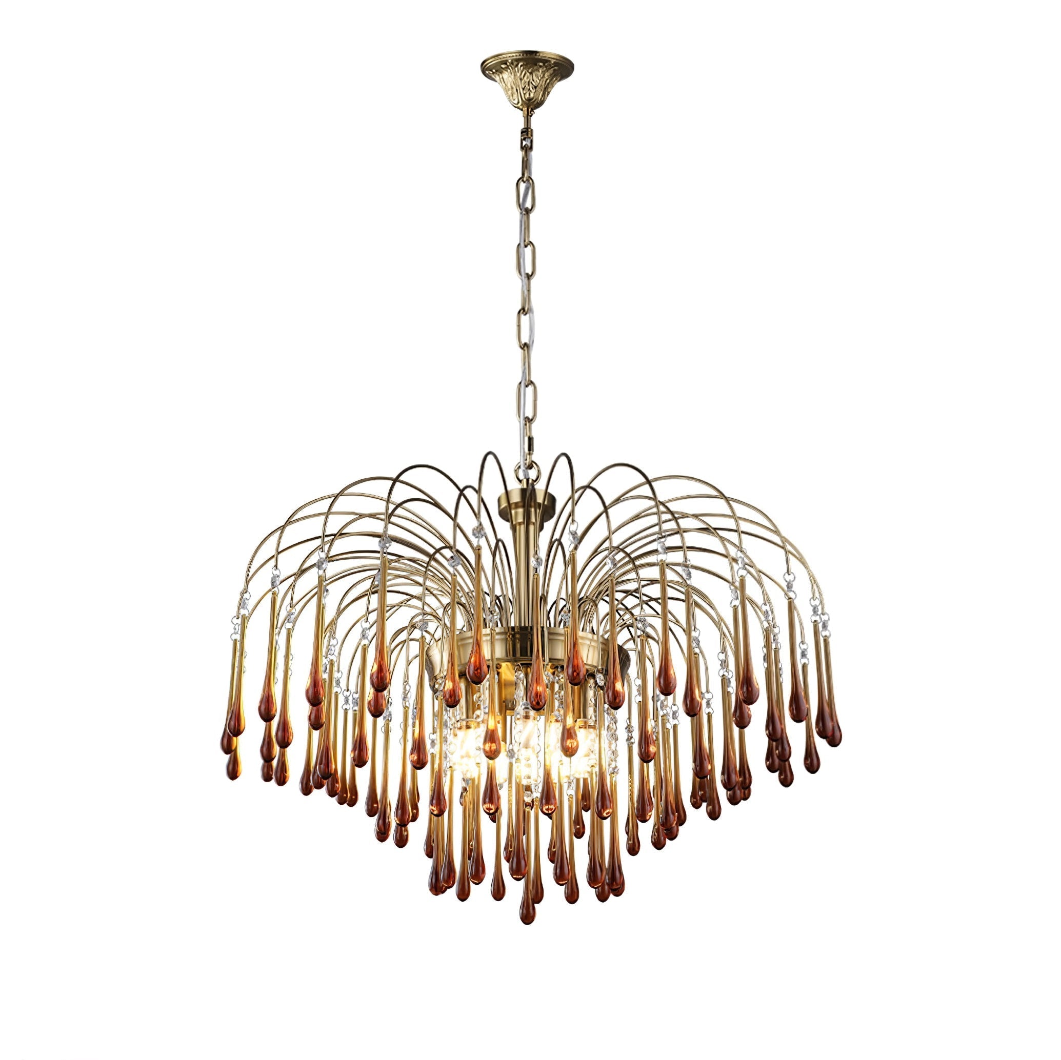 Ciel Chandelier Golden Arms and Crystal