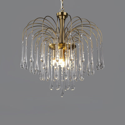 Ciel Chandelier Golden Arms and Crystal