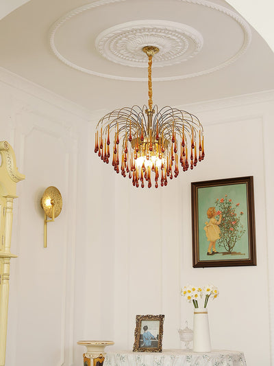 Ciel Chandelier Golden Arms and Crystal
