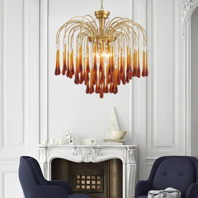 Ciel Chandelier Golden Arms and Crystal