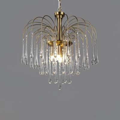 Ciel Chandelier Golden Arms and Crystal