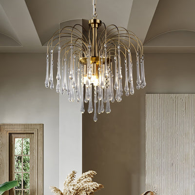 Ciel Chandelier Golden Arms and Crystal
