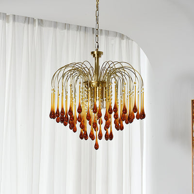 Ciel Chandelier Golden Arms and Crystal