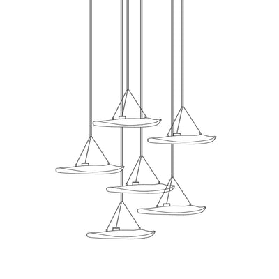 Glacial Float Cascade  Glass Chandelier
