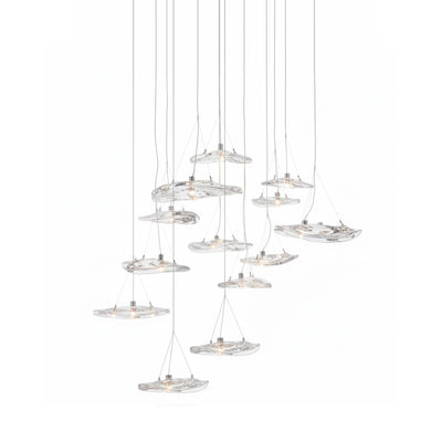 Glacial Float Cascade  Glass Chandelier