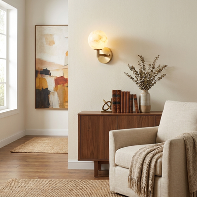 Ravelmere Alabaster Wall Sconce