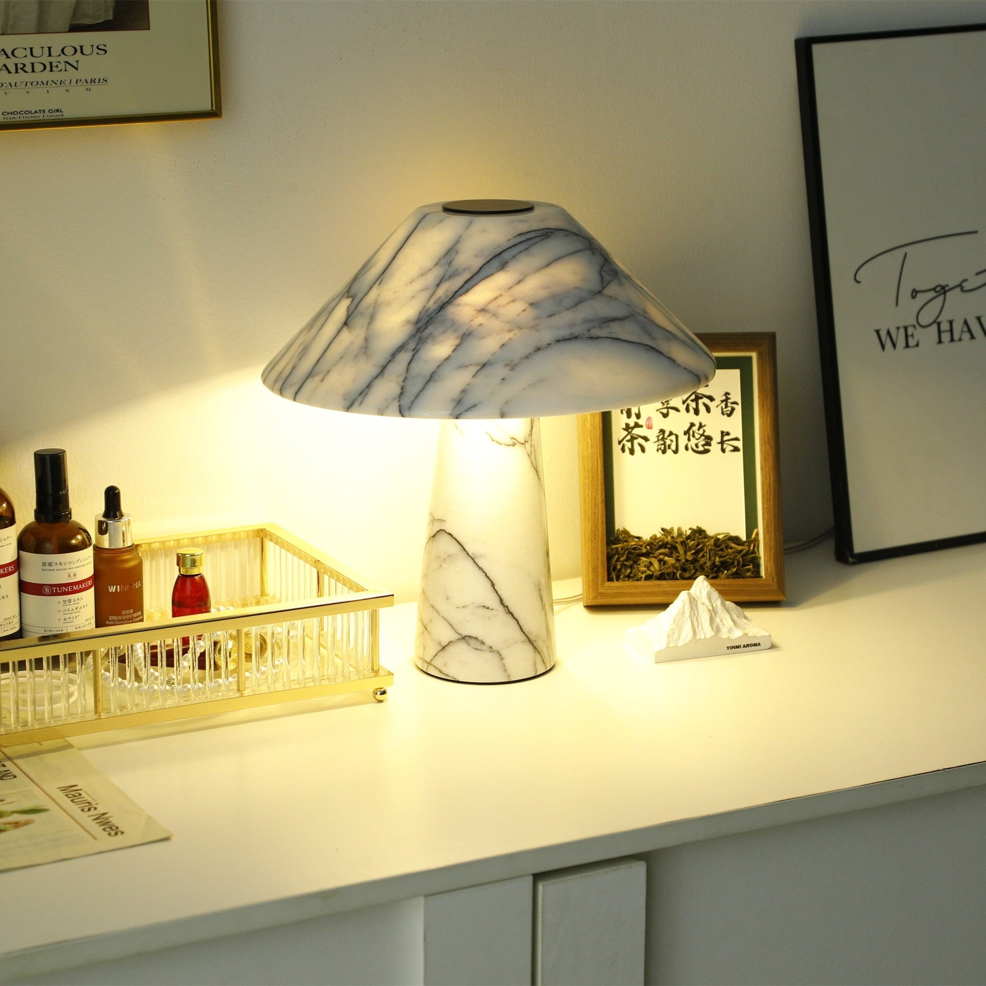 Dashiell Marble Modern Table Lamp
