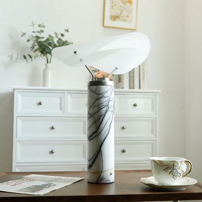 Inorielis Sculptural Travertine Table Lamp