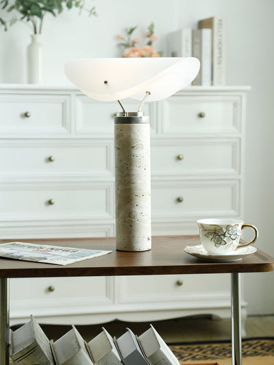 Inorielis Sculptural Travertine Table Lamp