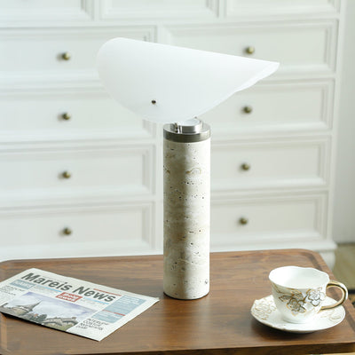 Inorielis Sculptural Travertine Table Lamp
