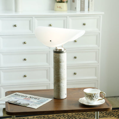 Inorielis Sculptural Travertine Table Lamp