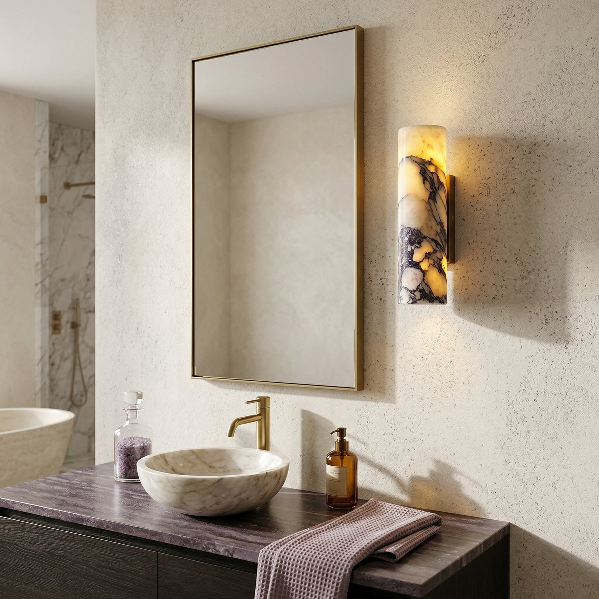 Oakfield Tubular Marble Indoor Wall Light