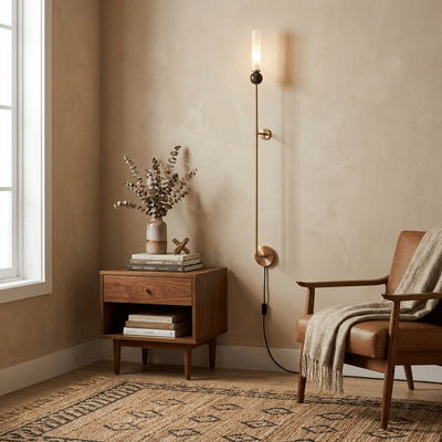 Marble Vertical Plug-in Wall Lamp