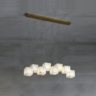 Ivnoros Minimalist Alabaster Linear Pendant Light - Neutral Decor