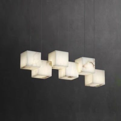 Ivnoros Minimalist Alabaster Linear Pendant Light - Neutral Decor