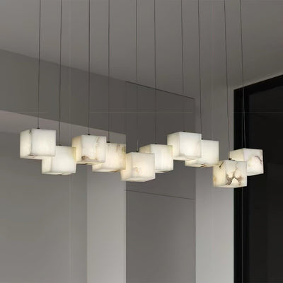 Ivnoros Minimalist Alabaster Linear Pendant Light - Neutral Decor