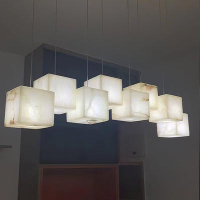 Ivnoros Minimalist Alabaster Linear Pendant Light - Neutral Decor