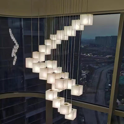 Ivnoros Minimalist Alabaster Linear Pendant Light - Neutral Decor