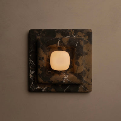 Ziv Hearthwood Square Layered Marble Wall Lamp