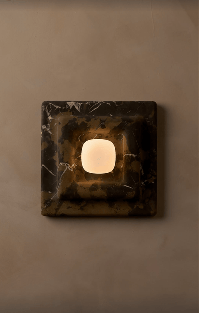 Ziv Hearthwood Square Layered Marble Wall Lamp