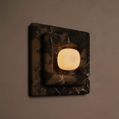 Ziv Hearthwood Square Layered Marble Wall Lamp