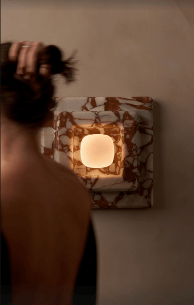 Ziv Hearthwood Square Layered Marble Wall Lamp