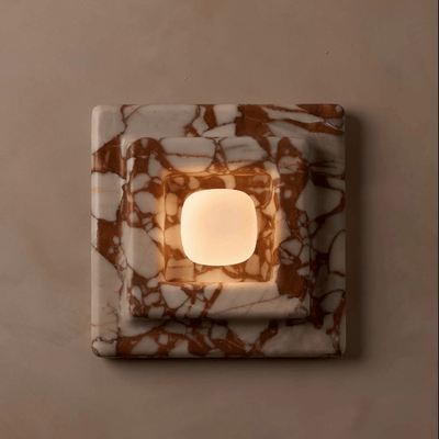 Ziv Hearthwood Square Layered Marble Wall Lamp