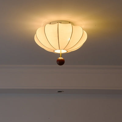 Rinelora Ceiling Light Wood Fabric Lantern