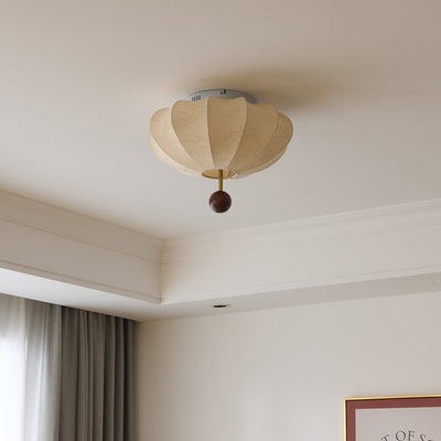 Rinelora Ceiling Light Wood Fabric Lantern